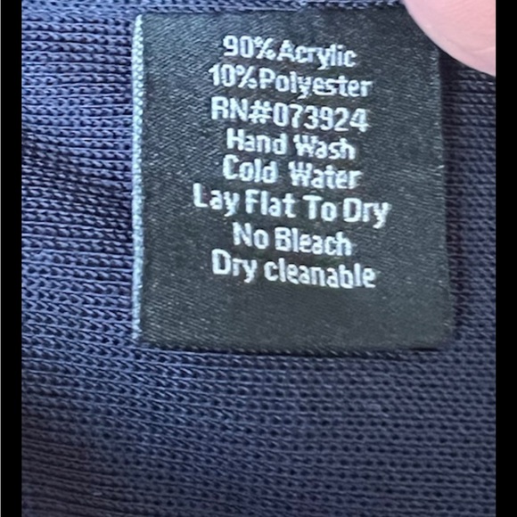 MISOOK Coat Long Full Zip Navy Blue Gray Collar Grommet Cardigan Sweater XL - Picture 9 of 9